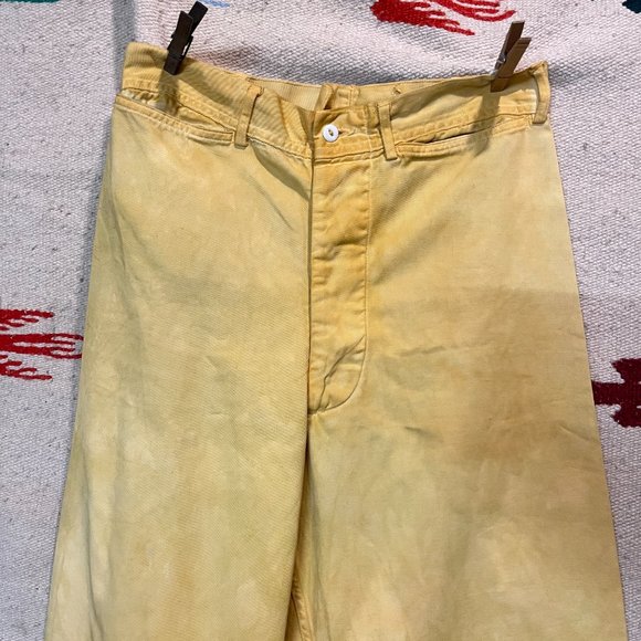 Vintage Overdye US Navy Sailor Pants High Waist 29" BUTTON fly Jesse Kamm Rawson - Picture 8 of 16